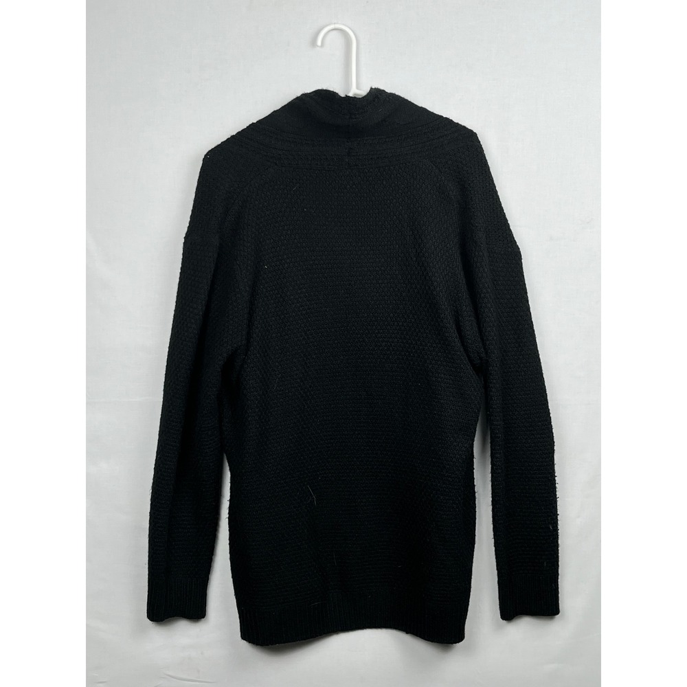 Wally-B Cardigan Sweater Womens PXL Textured Knit Open Front Black PXL